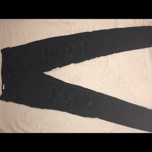 American eagle black ripped skinny jeans